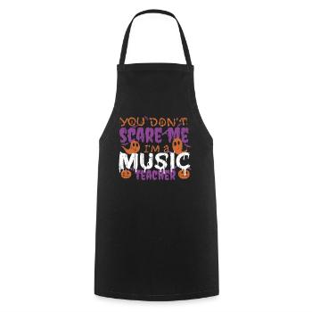 Ghost Pumpkin Music Teacher Halloween - Cooking Apron - black - Front - AI Model Male 185 dark (185cm)