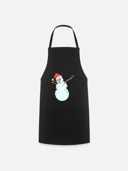 Dab Snowman Snowman Christmas Xmas Dabbing - Cooking Apron - black