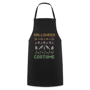 Stitch Pattern Horreur Créatures effrayantes Halloween - Tablier de cuisine - noir - Devant - AI Model Male 185 dark (185cm)