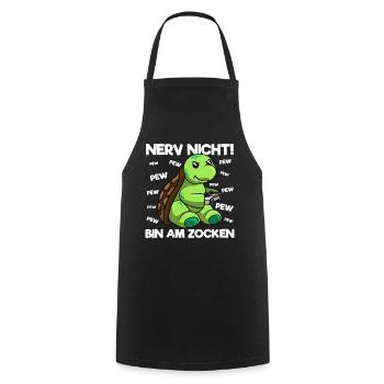 Nerve not to gamble Gaming Turtle - Cooking Apron - black - Front - AI Model Male 185 dark (185cm)