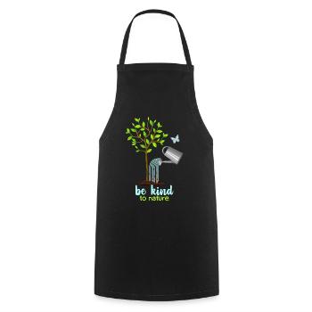 Nature conservation, tree and watering can, environmental protection - Cooking Apron - black - Front - AI Model Male 185 dark (185cm)