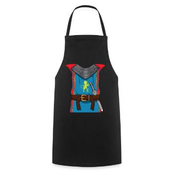 Funny Knight Warrior Costume For Halloween - Cooking Apron - black - Front - AI Model Male 185 dark (185cm)