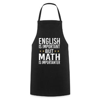 Deutsch is Important but Math is importanter - Cooking Apron - black - Front - AI Model Male 185 dark (185cm)
