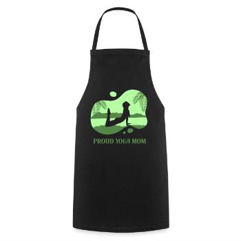 Proud Yoga Mother Mama Hobby Mommy - Cooking Apron - black - Front - AI Model Male 185 dark (185cm)