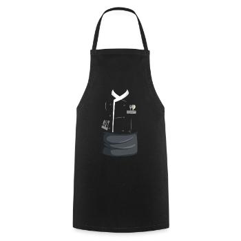 Funny Chef Food Cook Costume For Halloween - Cooking Apron - black - Front - AI Model Male 185 dark (185cm)