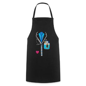 Funny Doctor Hospital Costume For Halloween - Cooking Apron - black - Front - AI Model Male 185 dark (185cm)