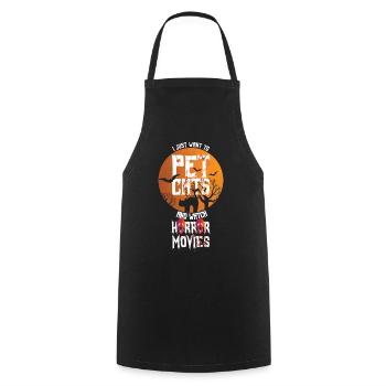 Horror Movie Characters Cats Halloween - Cooking Apron - black - Front - AI Model Male 185 dark (185cm)