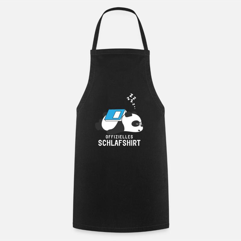 Offizielles Schlafshirt Schlafanzug Panda mit Buch - Kochschürze - Schwarz