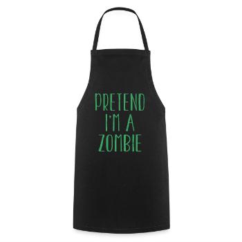 Drôle de faire semblant que je suis zombie Costume pour Halloween - Tablier de cuisine - noir - Devant - AI Model Male 185 dark (185cm)