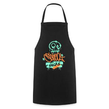 School, school frustration, funny saying graffiti style - Cooking Apron - black - Front - AI Model Male 185 dark (185cm)