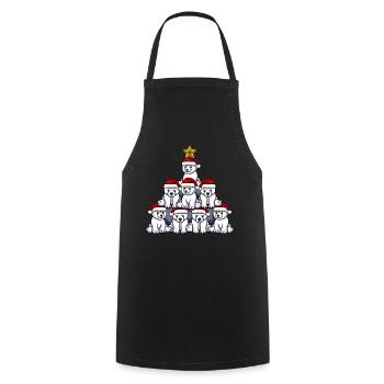 Arbre de Noël de l’ours polaire - Tablier de cuisine - noir - Devant - AI Model Male 185 dark (185cm)