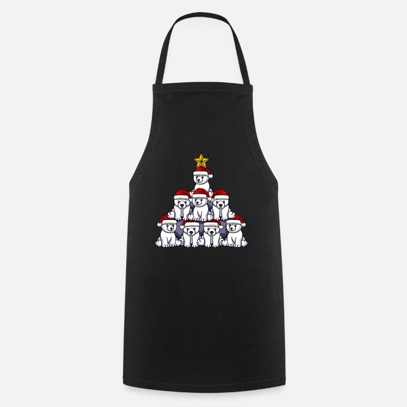 Polar Bear Christmas Tree - Cooking Apron - black