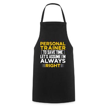 Fitness Workout Motivation Personal Trainer - Cooking Apron - black - Front - AI Model Male 185 dark (185cm)