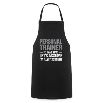 Fitness Workout Motivation Personal Trainer - Cooking Apron - black - Front - AI Model Male 185 dark (185cm)