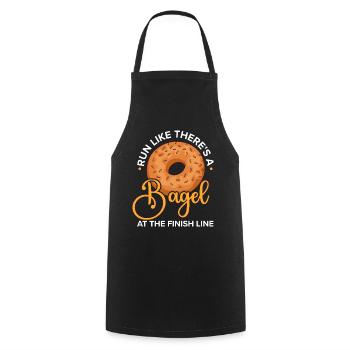 Bagel Food Gift Bagel - Cooking Apron - black - Front - AI Model Male 185 dark (185cm)