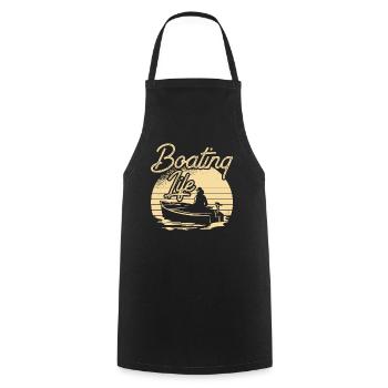 Boating Life Ship Yacht Boat Sailboat - Cooking Apron - black - Front - AI Model Male 185 dark (185cm)