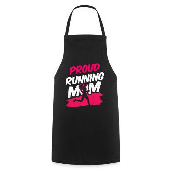 Fière coureuse Maman Jogging Mère Running - Tablier de cuisine - noir - Devant - AI Model Male 185 dark (185cm)