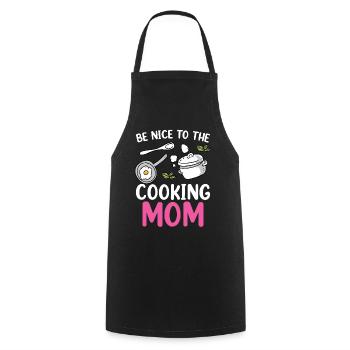 Soyez gentil avec la maman cuisinière cuisinière cuisine maman - Tablier de cuisine - noir - Devant - AI Model Male 185 dark (185cm)