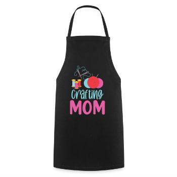 Crafts Mom Craft Mother Hobbyist - Cooking Apron - black - Front - AI Model Male 185 dark (185cm)