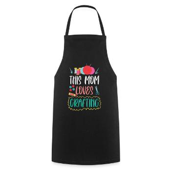 This Mom Loves To Craft Craft Mom - Cooking Apron - black - Front - AI Model Male 185 dark (185cm)