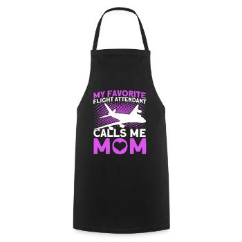 Flight Attendant Stewardess Cabin Crew - Cooking Apron - black - Front - AI Model Male 185 dark (185cm)
