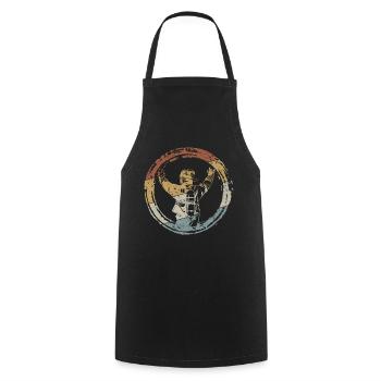 Funny Volunteer Fire Brigade Saying - Feuerwehrm - Cooking Apron - black - Front - AI Model Male 185 dark (185cm)