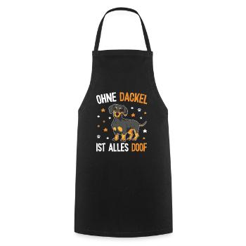 Teckel Hund Spruch - Dachshund & Dackel - Kochschürze - Schwarz - Vorne - AI Model Male 185 dark (185cm)