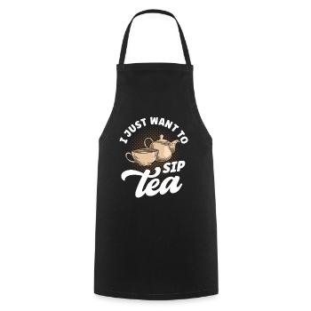 Tea Drinker Tea Lover Gift Tea - Cooking Apron - black - Front - AI Model Male 185 dark (185cm)
