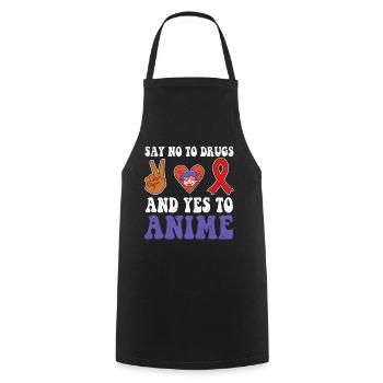Peace Ribbon Week Awareness Yes Anime Wear Red - Kochschürze - Schwarz - Vorne - AI Model Male 185 dark (185cm)