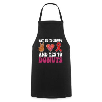 Peace Ribbon Week Awareness Yes Donuts Wear Red - Kochschürze - Schwarz - Vorne - AI Model Male 185 dark (185cm)