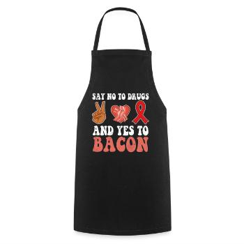 Peace Ribbon Week Awareness Yes Bacon Wear Red - Kochschürze - Schwarz - Vorne - AI Model Male 185 dark (185cm)