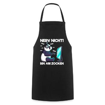 Nerv nicht bin am Zocken Gaming Panda - Kochschürze - Schwarz - Vorne - AI Model Male 185 dark (185cm)