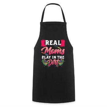 Les vraies mères jouent dans le jardin de terre mère maman - Tablier de cuisine - noir - Devant - AI Model Male 185 dark (185cm)