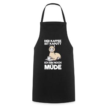 Der Kaffee Ist Kaputt Ich Bin Noch Müde Lama - Kochschürze - Schwarz - Vorne - AI Model Male 185 dark (185cm)