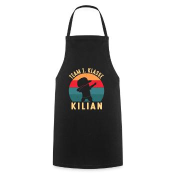 Début de l’équipe d’inscription en 1ère année de l’école Kilian - Tablier de cuisine - noir - Devant - AI Model Male 185 dark (185cm)