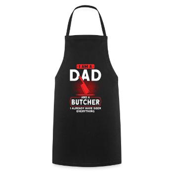 Butcher Gift Butcher Butcher Master Butcher - Cooking Apron - black - Front - AI Model Male 185 dark (185cm)