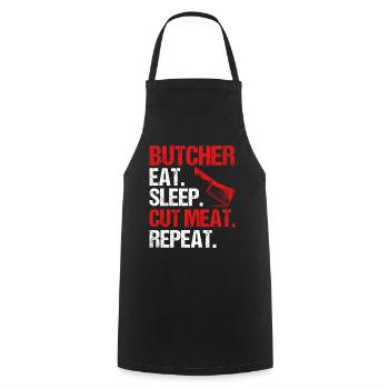 Butcher Gift Butcher Butcher Master Butcher - Cooking Apron - black - Front - AI Model Male 185 dark (185cm)