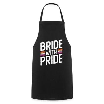 Bride With Pride - Lesbische Hochzeit Homo-Ehe - Kochschürze - Schwarz - Vorne - AI Model Male 185 dark (185cm)