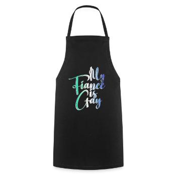 My Fiancé is Gay - Gay Wedding - Cooking Apron - black - Front - AI Model Male 185 dark (185cm)