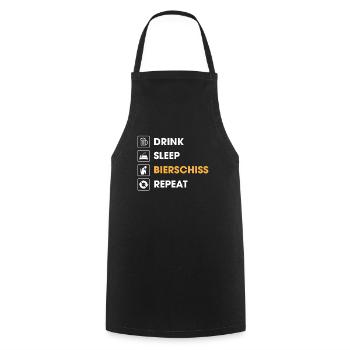 Eat Sleep Bierschiss Repeat Beer Beer Drinker - Cooking Apron - black - Front - AI Model Male 185 dark (185cm)
