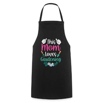 This Mom Loves Gardening Mom Garden - Cooking Apron - black - Front - AI Model Male 185 dark (185cm)