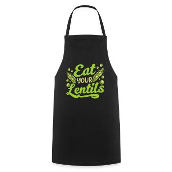 Eat Your Lentils Lentil Soup Food Lentil - Cooking Apron - black - Front - AI Model Male 185 dark (185cm)