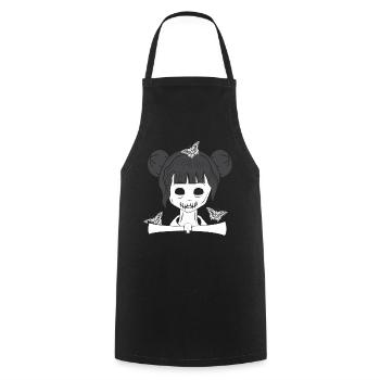 Creepy Goth Girl Occult Gothic Halloween - Kochschürze - Schwarz - Vorne - AI Model Male 185 dark (185cm)