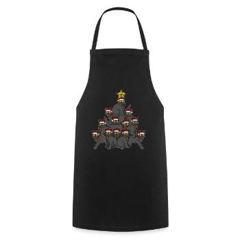 Black Cat Christmas Tree - Cooking Apron - black - Front - AI Model Male 185 dark (185cm)