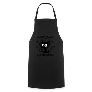 Nerv nicht bin am zocken Gamer Cat - Kochschürze - Schwarz - Vorne - AI Model Male 185 dark (185cm)