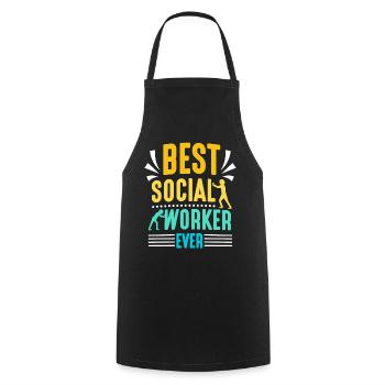Meilleur travailleur social de tous les temps En travail social - Tablier de cuisine - noir - Devant - AI Model Male 185 dark (185cm)