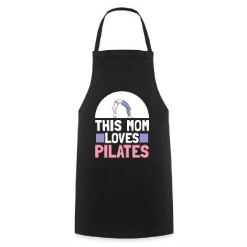 This mother loves Pilates lover Mama Mami - Cooking Apron - black - Front - AI Model Male 185 dark (185cm)