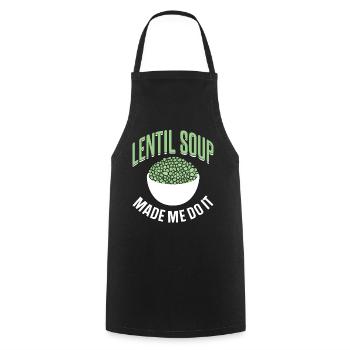 Lentil Soup Got Me Lentil Lens - Cooking Apron - black - Front - AI Model Male 185 dark (185cm)