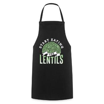 Start The Lentils To Eat Lentil Soup - Cooking Apron - black - Front - AI Model Male 185 dark (185cm)