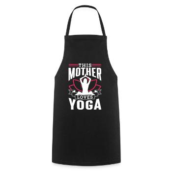 This Mom Loves Yoga Mom Hobby Mommy - Cooking Apron - black - Front - AI Model Male 185 dark (185cm)